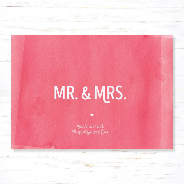 Postkaart Huwelijk Mr Mrs