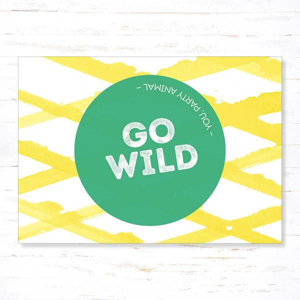 Withloov Postkaart Verjaardag Go Wild