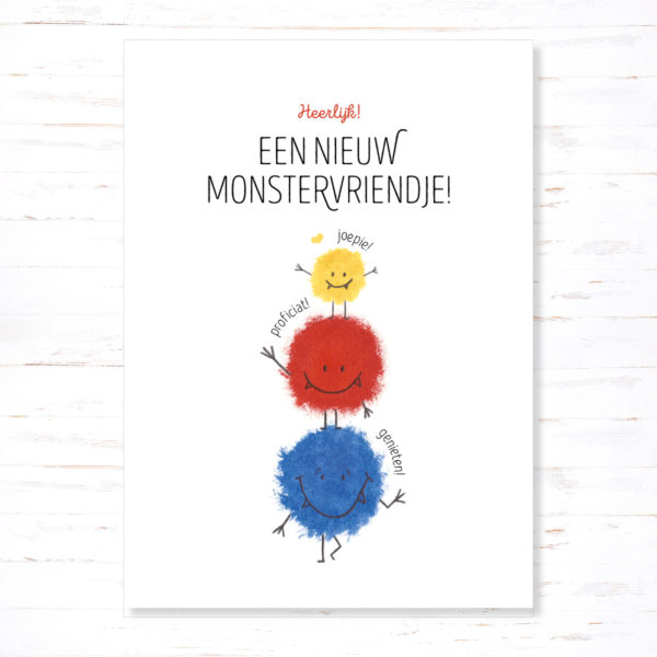Postkaart Geboorte Nieuw Monstervriendje