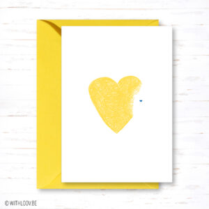 Withloov postkaartje decoratief geel